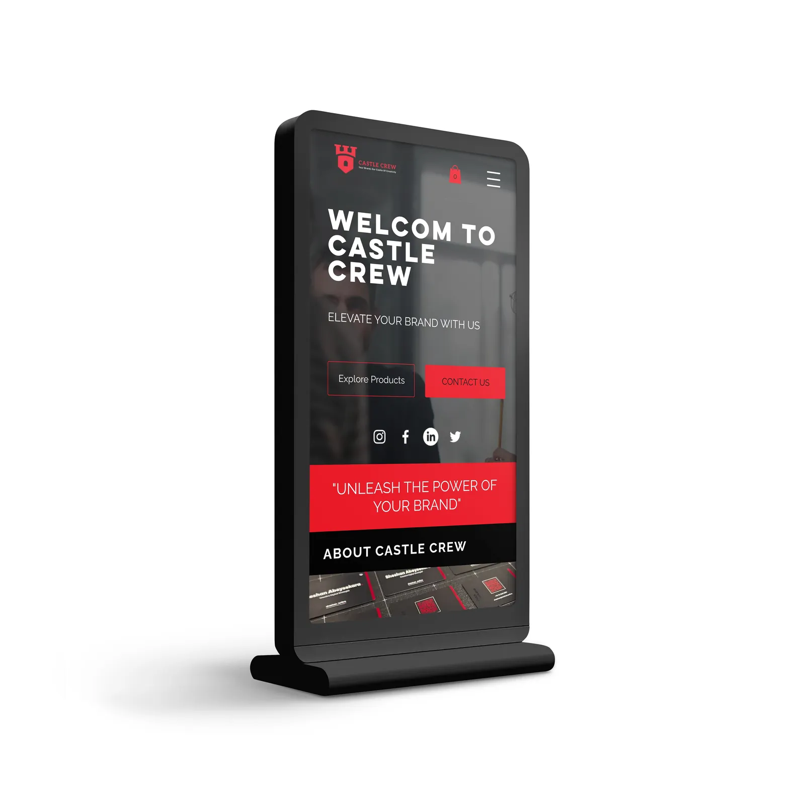 Branded digital kiosk display